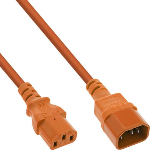 Inline® Kaltgeräteverlängerung, C13 Auf C14, Orange, 0,5m