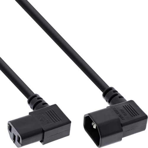 Inline® Netzkabel Kaltgeräteverlängerung, C13 Auf C14, 90ï¿½ Abgewinkelt, 5,0m