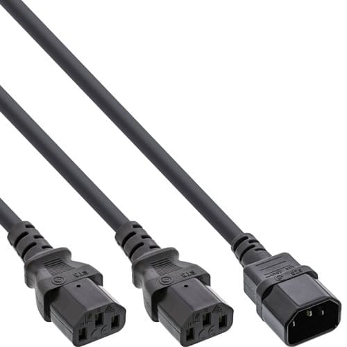 Inline® Netz-Y-Kabel, Kaltgeräte, 1x Iec-C14 Auf 2x Iec-C13, 5m