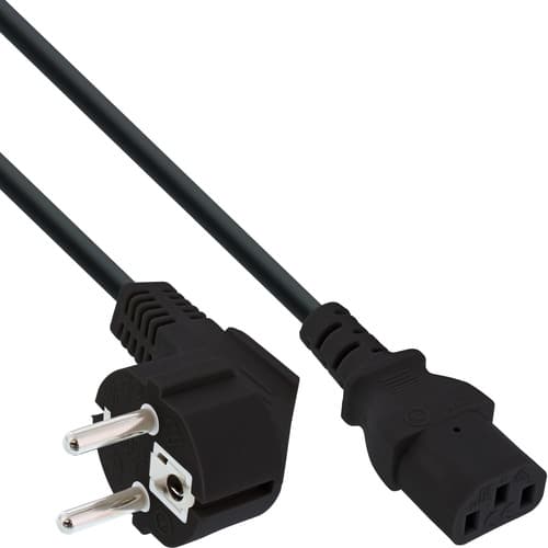 25er B-Pack Inline® Netzkabel, Schutzk. Gew. / Kaltgeräte St C13, Schwarz 3m