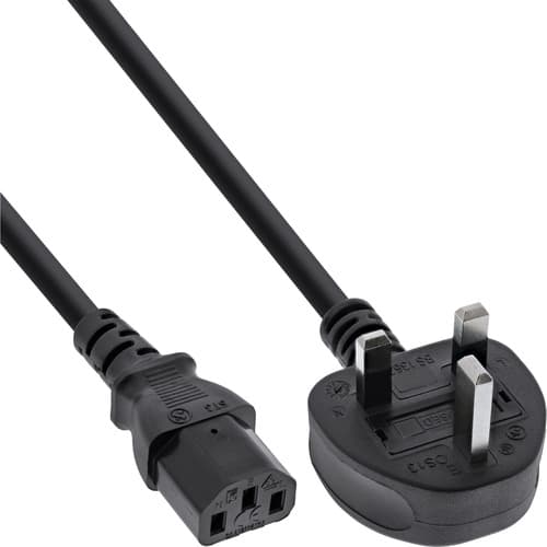 Inline® Netzkabel, Netzstecker England Auf Kaltgerätestecker C13, 3m