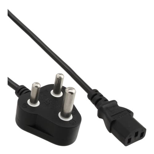 Inline® Netzkabel, Südafrika 10a Typ M Auf Kaltgerätestecker C13, 1,8m