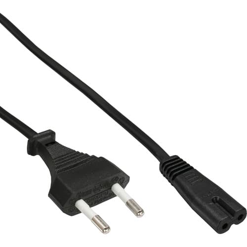 Inline® Netzkabel, Netzstecker Cee7/16 Schweiz Auf Euro 8 C7 Stecker, 1,8m
