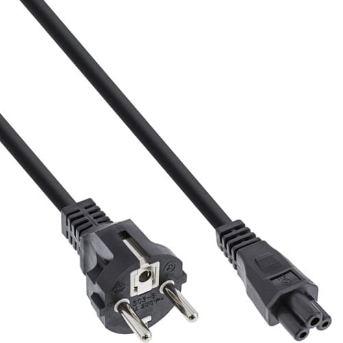 Inline® Netzkabel Für Notebook, 3pol C5 Kupplung, Schwarz, 0,3m