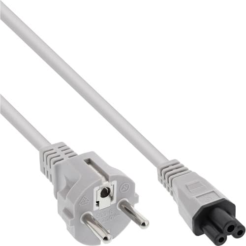 Inline® Netzkabel Für Notebook, 3pol Kupplung C5, Grau, 0,5m