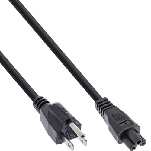 Inline® Netzkabel Für Notebook, Usa/Canada, 3pol Kupplung, 2m