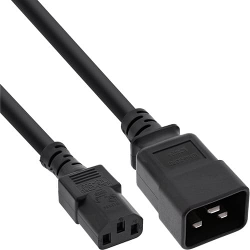 Inline® Netz Adapterkabel, Iec 60320 C20 Auf C13, Max.10a, 3m