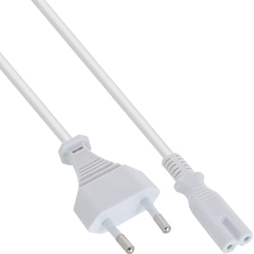 Inline® Netzkabel, Netzstecker Auf Euro 8 C7 Stecker, Weiß, 1,5m