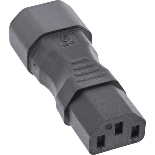 Inline® Netzadapter Iec 60320 C14 / C13, 3pol Kaltgeräte
