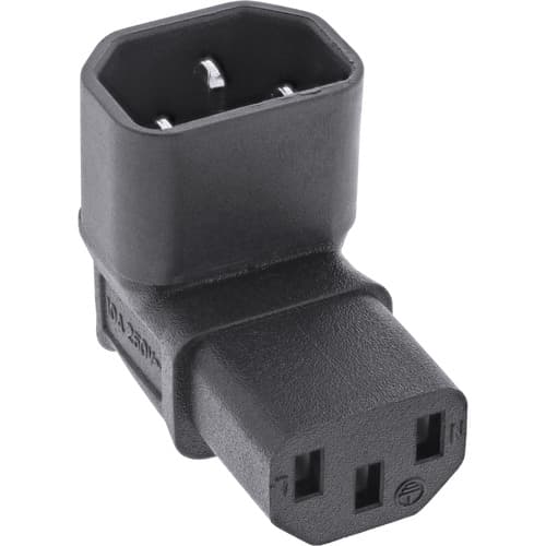 Inline® Netzadapter Iec 60320 C14 / C13, Oben/Unten Gewinkelt, 3pol Kaltgeräte