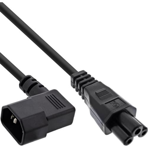 Inline® Netzkabel, C14 Kupplung Gewinkelt Auf C5 Stecker, Schwarz, 3m