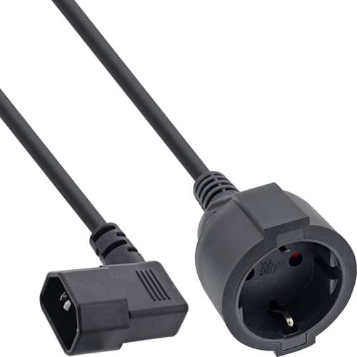 Inline® Netz Adapter Kabel, Kaltgeräte C14 Gew. Auf Schutzkontakt Buchse, 3m