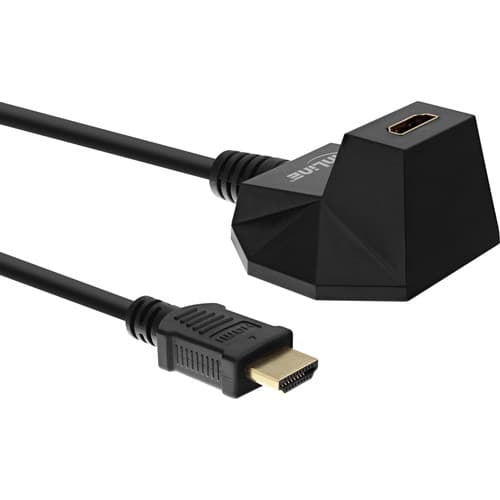 Inline® Hdmi-Hs Verl. M. Standfuß, M. Eth., 4k2k, St / Bu, Schwarz / Gold, 5m