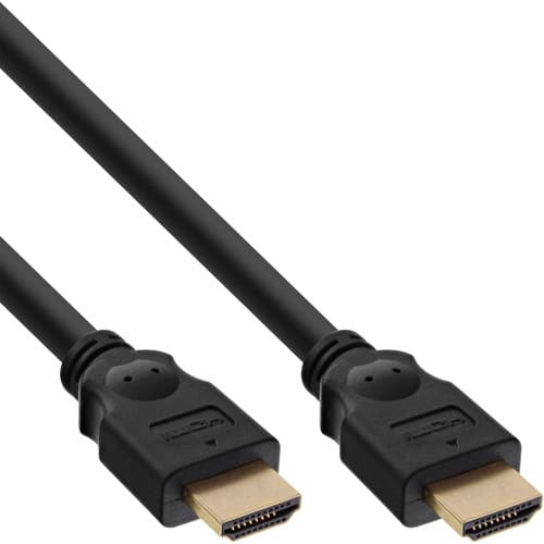 Inline® Hdmi Kabel, Hdmi-High Speed, St / St, Verg. Kontakte, Schwarz, 20m