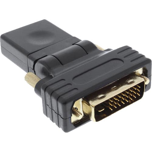 Inline® Hdmi-Dvi Adapter, Hdmi Buchse Auf Dvi Stecker, Flexibler Winkel, 4k2k