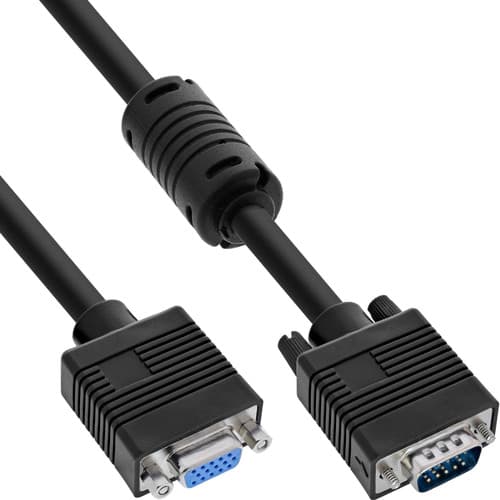 Inline® S-Vga Verlängerung, Hd15 Stecker/Buchse, Schwarz, 0,3 M