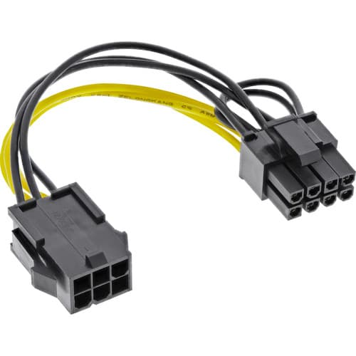 Inline® Stromadapter Intern, 6pol Zu 8pol Für Pcie (Pci-Express) Grafikkarten