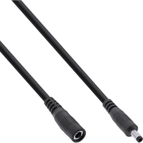 Inline® Dc Verlängerungskabel, 4,0 X 1,7 Mm, Awg 24, Schwarz, 0,5 M