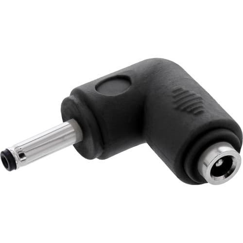 Inline® Dc Adapter, 3,5 X 1,35 Mm, Stecker/Buchse, Gewinkelt, Schwarz