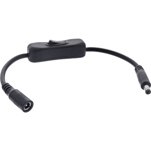 Inline® Dc Kabel Mit Schalter, 5,5 X 2,1 Mm, Awg 18, Schwarz, 0,20 M