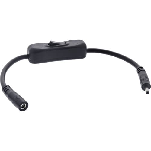 Inline® Dc Kabel Mit Schalter, 3,5 X 1,35 Mm, Awg 18, Schwarz, 0,20 M