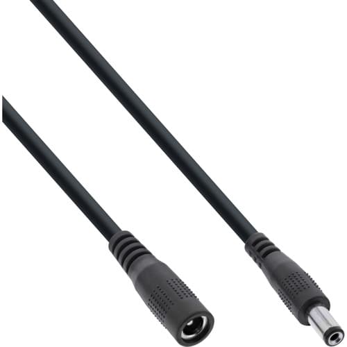 Inline® Dc Verlängerungskabel, 5,5 X 2,1 Mm, Awg 18, Schwarz, 5 M