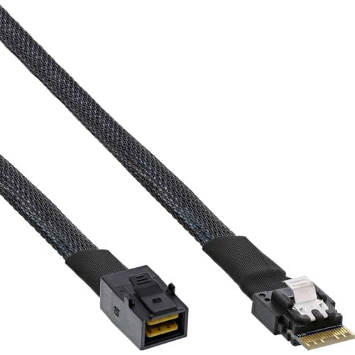 Inline® Slim Sas Kabel, Sff-8654 Zu Sff-8643, 24gb/S, 1m