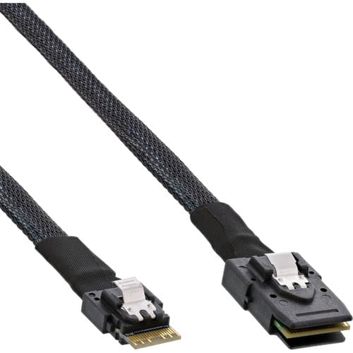 Inline® Slim Sas Kabel, Sff-8654 Zu Mini Sas Sff-8087, 12gb/S, 0.5m