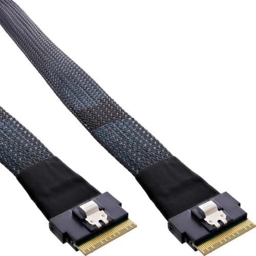 Inline® Slim Sas Kabel, Sff-8654 8i Zu Sff-8654 8i, 48 Gb/S, 0,75 M