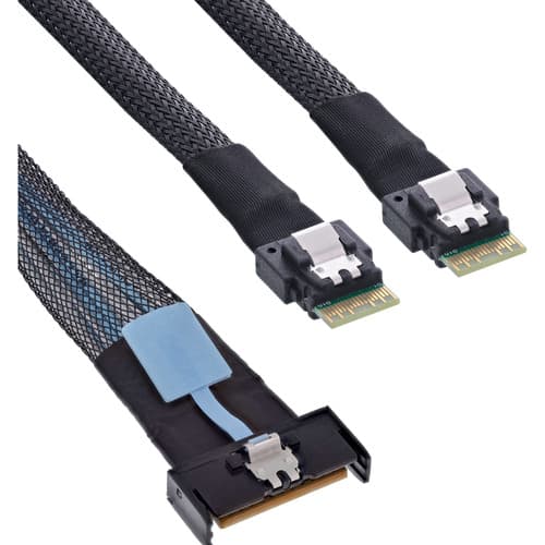Inline® Mcio Kabel, Mcio X8 Stecker Zu 2x 4i Sff-8654 Stecker, 1m