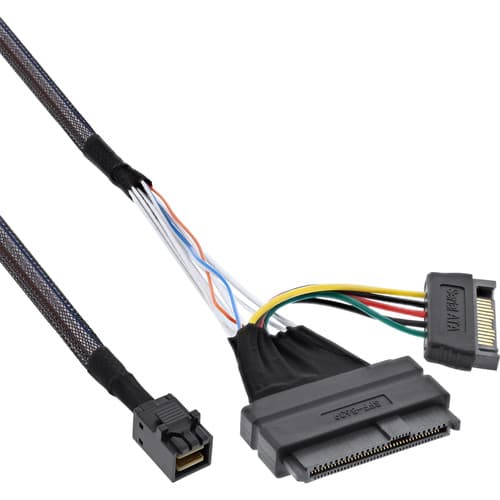 Inline® U.2 Anschlusskabel, Ssd Mit U.2 (Sff-8639) An Sff-8643 + Strom, 0,5m