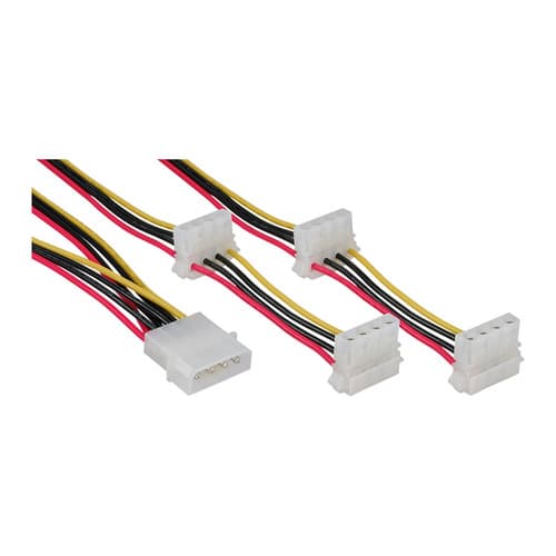 Inline® Strom Y-Kabel Intern, 1x 13,34cm (5,25) An 4x 13,34cm (5,25)