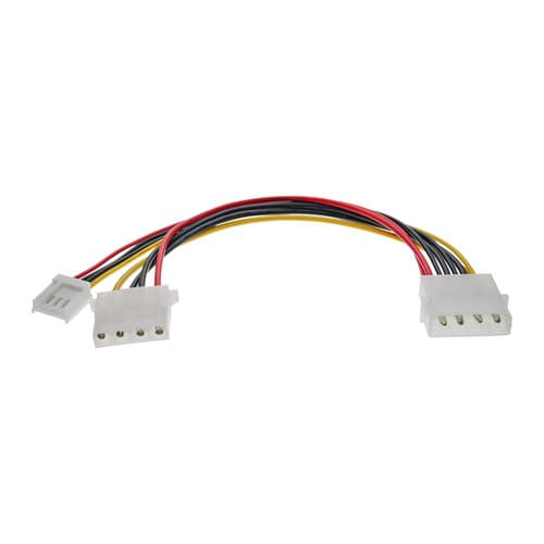 Inline® Strom Y-Kabel Intern, 1x 5,25 An 1x 3,5 + 1x 5,25, 0,20m