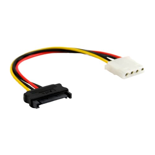 Inline® Sata Stromadapterkabel, 15pol Sata Buchse An 4pol Stecker, 0,15m