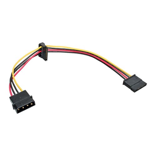 Inline® Strom Kabel Intern, 1x 13,34cm (5,25) An 2x 15pol Sata, 0,30m