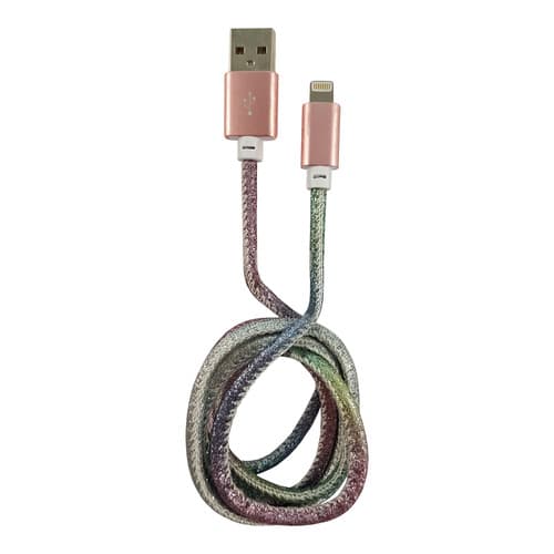 Lc-Power Lc-C-Usb-Lightning-1m-4 (Mfi) Usb A Zu Lightning Kabel, Disco-Glitzer,