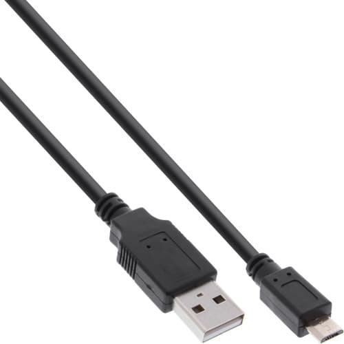 Inline® Micro-Usb 2.0 Kabel, Schnellladekab., Usb-A St/Micro-B St, Schwarz, 0,5m