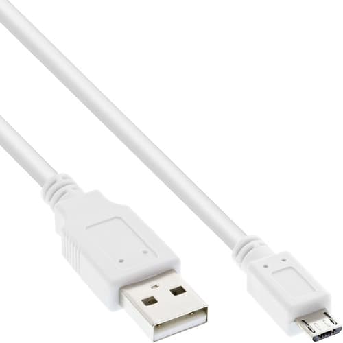 Inline® Micro-Usb 2.0 Kabel, Usb-A Stecker An Micro-B Stecker, Weiß, 5m
