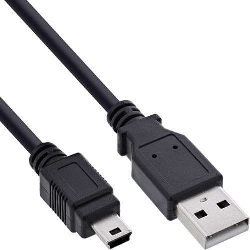 Inline® Usb 2.0 Mini-Kabel, Usb-A Stecker An Mini-B Stecker, Schwarz, 0,5m