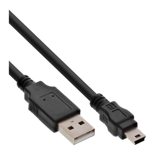 Inline® Usb 2.0 Mini-Kabel, Usb A St An Mini-B St (5pol), Schwarz, 0,5m