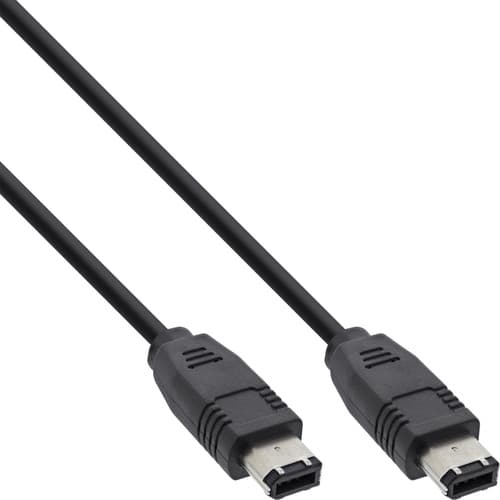 Inline® Firewire Kabel, Ieee1394 6pol Stecker / Stecker, Schwarz, 1,8m