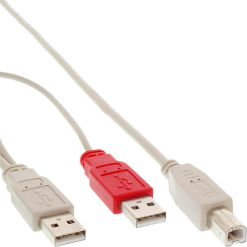 Inline® Usb 2.0 Y-Anschlußkabel, 2x Stecker A An Stecker B, 1,0m