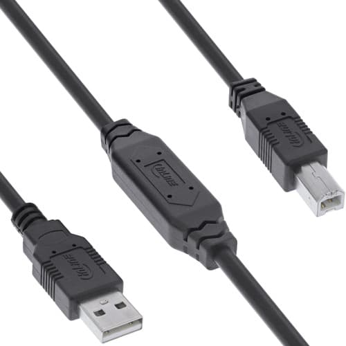 Inline® Usb 2.0 Aktiv-Kabel, Usb-A Stecker Zu Usb-B Stecker, 15m