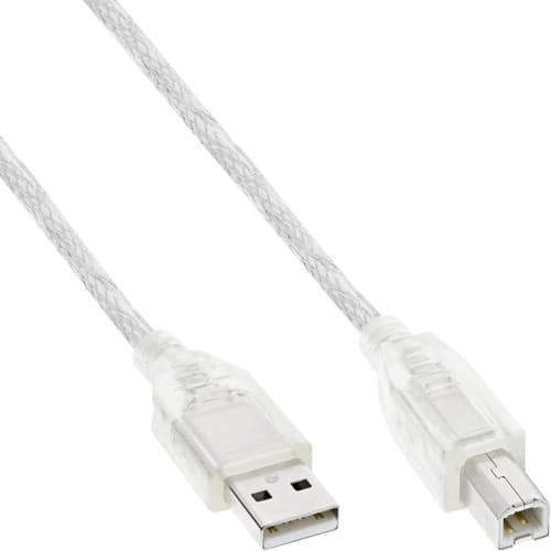 Inline® Usb 2.0 Kabel, A An B, Transparent, 5m
