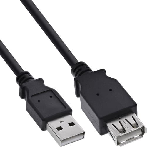 100er B-Pack Inline® Usb 2.0 Verlängerung, Usb-A Stecker/Buchse, Schwarz, 1m