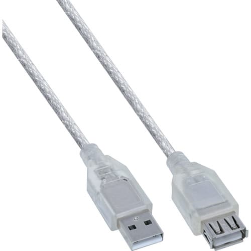 Inline® Usb 2.0 Verlängerung, St/Bu, Typ A, Transparent, 0,5m