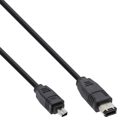 Inline® Firewire Kabel, Ieee1394 4pol Stecker Zu 6pol Stecker, Schwarz, 1,8m