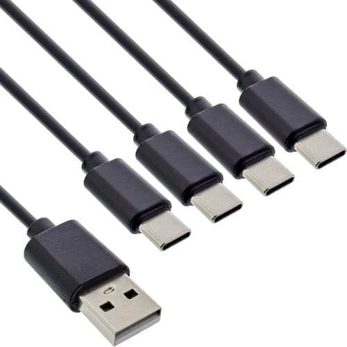 Inline® Usb 4in1 Y-Ladekabel, 1x Usb-A Stecker An 4x Usb-C Stecker, 2m