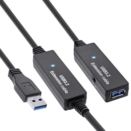 Inline® Usb 3.2 Gen.1 Aktiv-Verlängerung, Stecker A An Buchse A, Schwarz, 20m