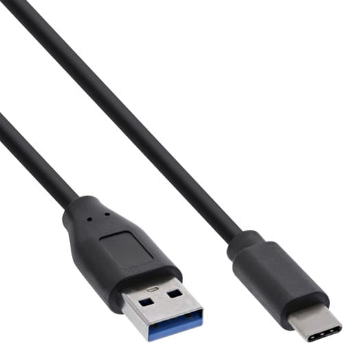 Inline® Usb 3.2 Gen.1x2 Kabel, Usb-C Stecker An A Stecker, Schwarz, 0,3m